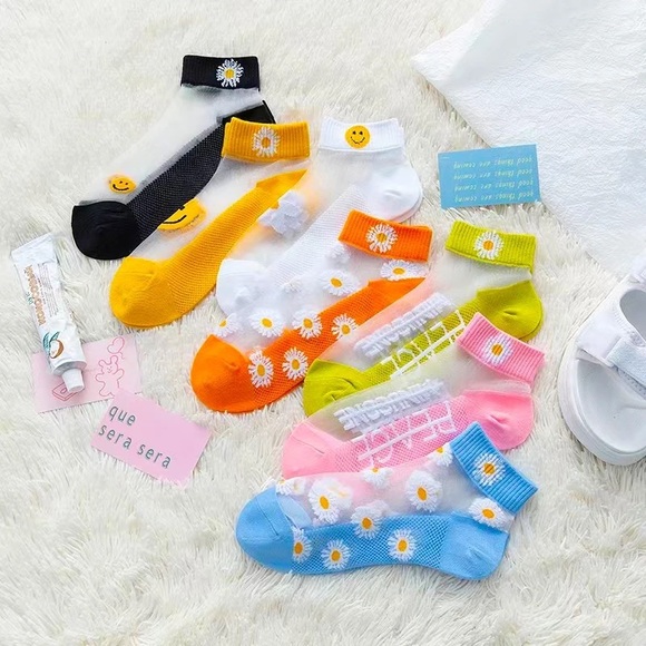 1 Mesh Fishnet Socks Mixed Fiber Transparent Stretch Elastic Ankle Net Yarn Thin - Picture 10 of 16